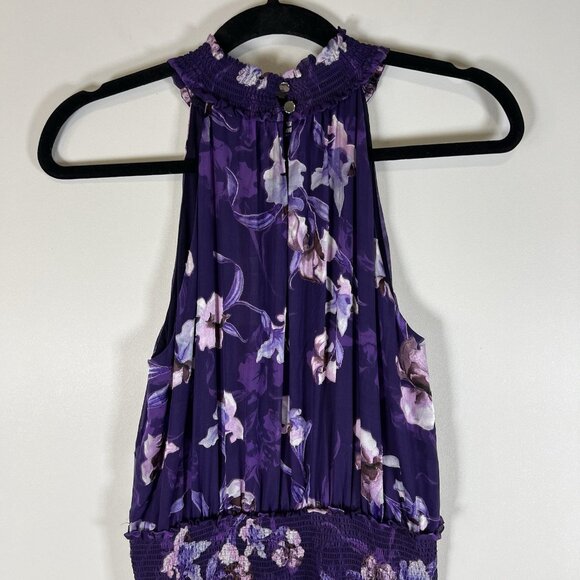 NWT White House Black Market Iris Bouquet Floral Burnout Smock-Neck Midi Dress 6 - Picture 6 of 9